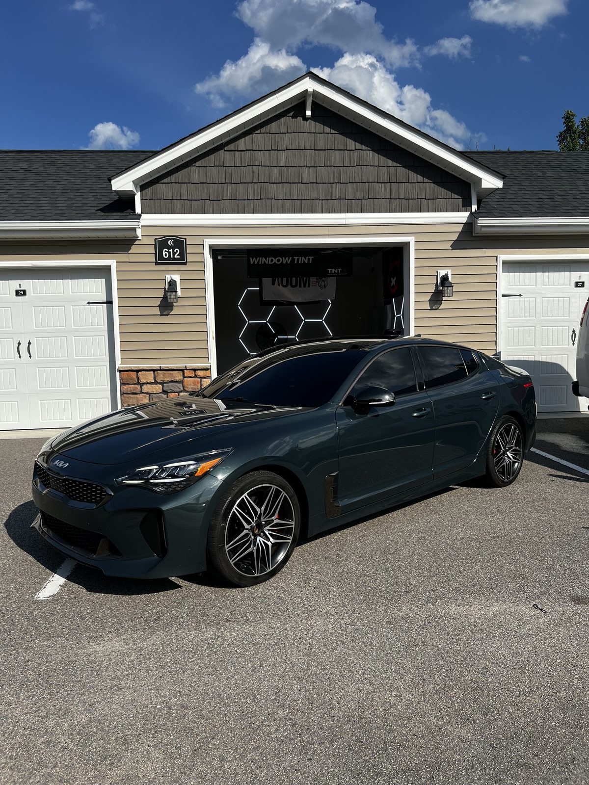 Kia Stinger window tint — Deluxe Window Tinting NC